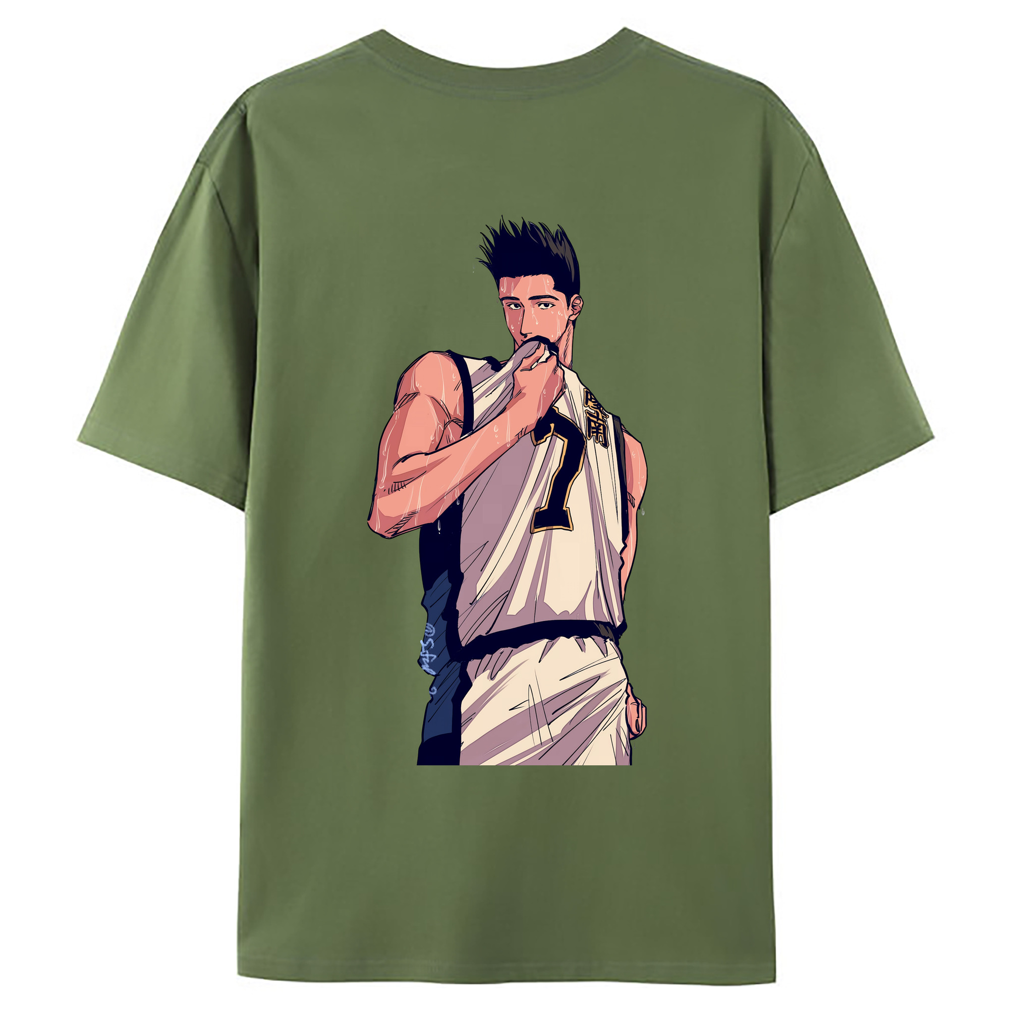 （画像用） SLAM DUNK／スラムダンク 綿100％ メンズ半袖Tシャツ（バックプリント） 通気性